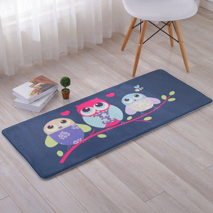 Lovely Multicolor Animal Patterned Rug Synthetics Kids Carpet Washable Stain Resistant Non-Slip Rug for Bedroom - Dark Navy - 1'8" x 3'11" - Clearhalo - 'Area Rug' - 'Rug' - 2106372