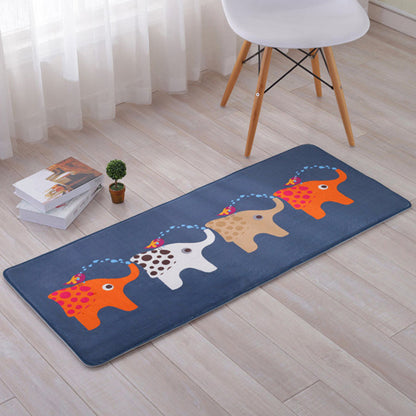 Lovely Multicolor Animal Patterned Rug Synthetics Kids Carpet Washable Stain Resistant Non-Slip Rug for Bedroom - Navy - 1'8" x 3'11" - Clearhalo - 'Area Rug' - 'Rug' - 2106375