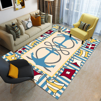 Cartoon Boys Bedroom Rug Multi-Colored Spacecraft Pattern Rug Polyester Stain Resistant Anti-Slip Backing Pet - view 6