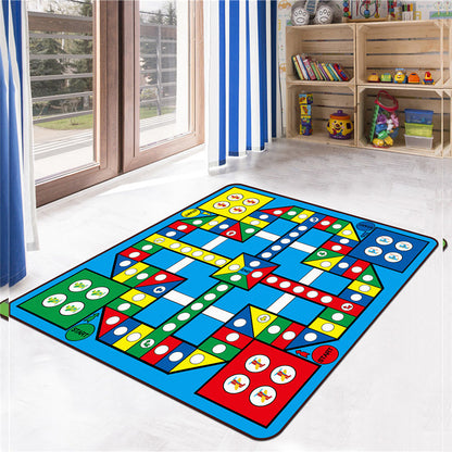 Kids Game Rug Multi Color Polypropylene Area Carpet Pet Friendly Non-Slip Washable Rug for Childrens Bedroom - Blue - Clearhalo - 'Area Rug' - 'Rug' - 2106389