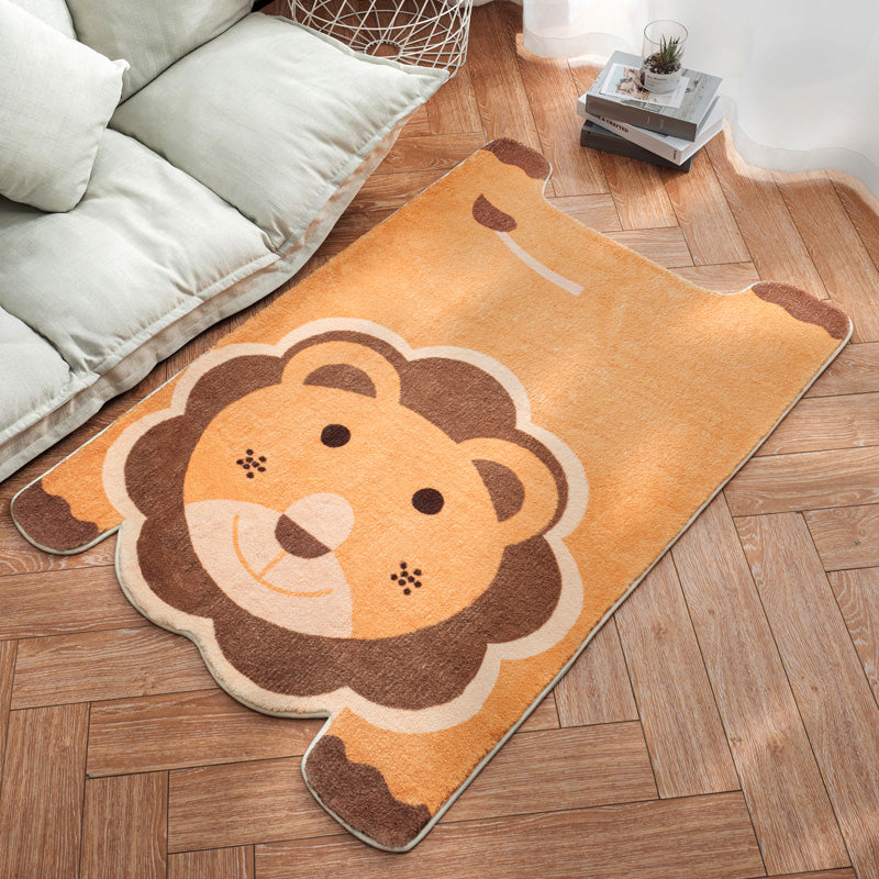 Irregular Shaped Animal Rug Multicolor Cartoon Carpet Synthetics Non-Slip Backing Machine Washable Pet Friendl - view 8