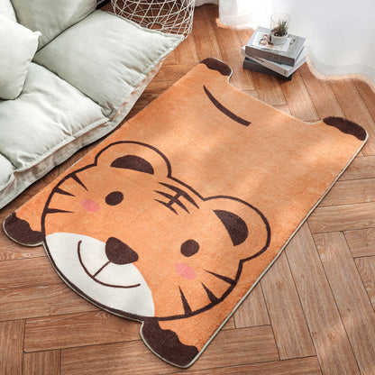 Irregular Shaped Animal Rug Multicolor Cartoon Carpet Synthetics Non-Slip Backing Machine Washable Pet Friendly Rug for Nursery