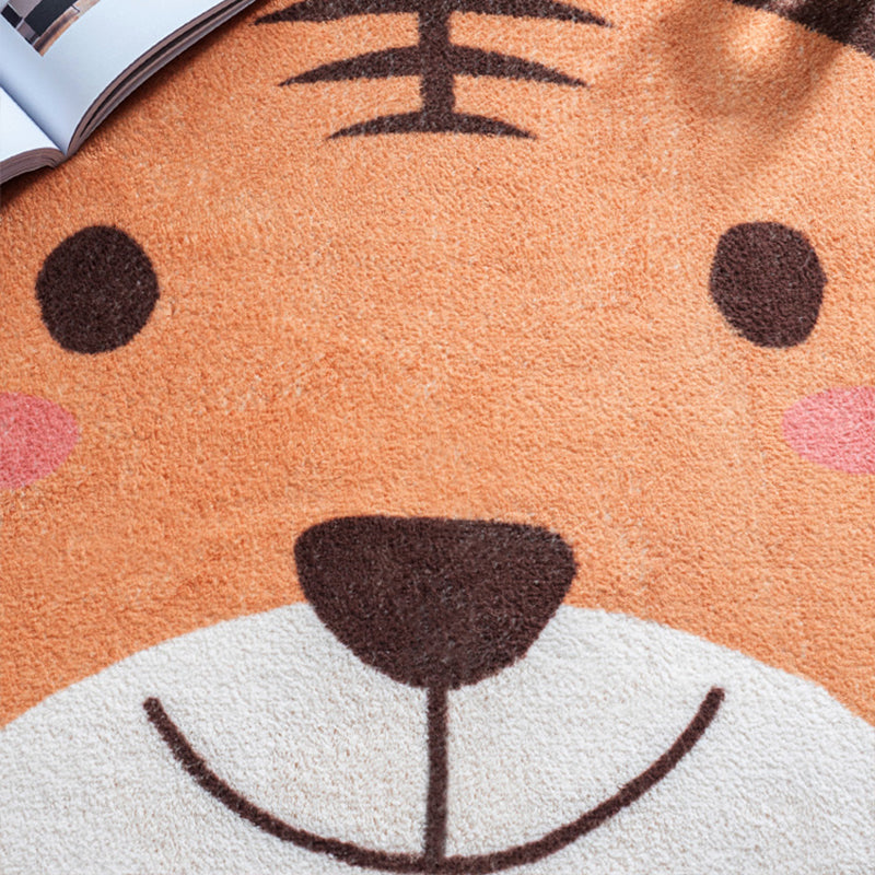 Irregular Shaped Animal Rug Multicolor Cartoon Carpet Synthetics Non-Slip Backing Machine Washable Pet Friendly Rug for Nursery