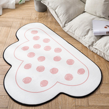 Novelty Kids Area Rug Multi Color Raindrop Cloud-Shaped Rug Anti-Slip Backing Washable Pet Friendly Carpet for Bedroom