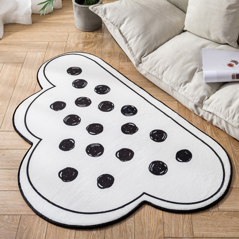 Novelty Kids Area Rug Multi Color Raindrop Cloud-Shaped Rug Anti-Slip Backing Washable Pet Friendly Carpet for Bedroom