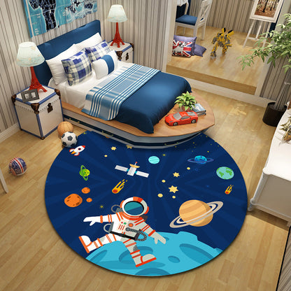 Cartoon Character Indoor Rug Multi Colored Polyester Carpet Stain Resistant Non-Slip Backing Pet Friendly Rug for Child Room