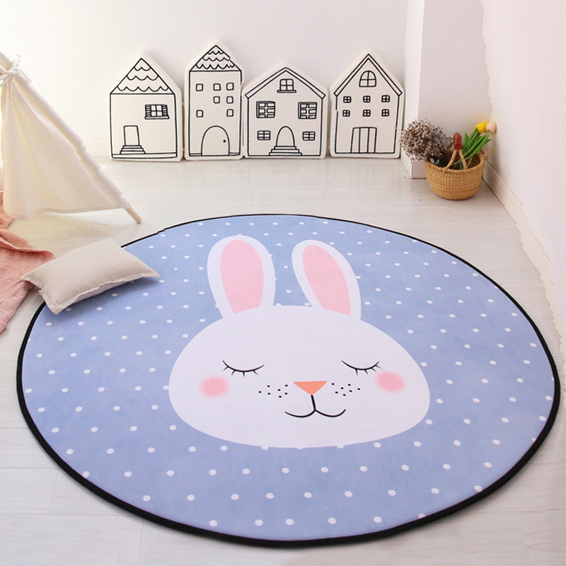 Multi-Color Animal Rug Cotton Kids Style Rug Easy Care Anti-Slip Backing Carpet for Playroom - Grey - Clearhalo - 'Area Rug' - 'Rug' - 2106433