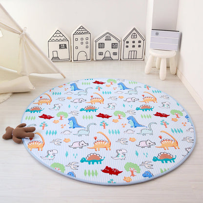 Multi-Color Animal Rug Cotton Kids Style Rug Easy Care Anti-Slip Backing Carpet for Playroom - Blue - Clearhalo - 'Area Rug' - 'Rug' - 2106435