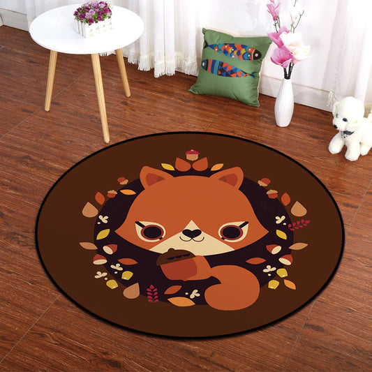 Kids Animal Portrait Patterned Rug Multi Colored Polypropylene Rug Stain Resistant Anti-Slip Backing Washable Area Carpet for Home Decor - Brown - Clearhalo - 'Area Rug' - 'Rug' - 2106449