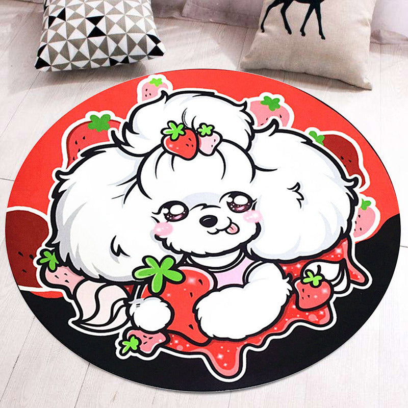 Multi-Color Nursery Rug Cartoon Animal Area Rug Polyester Non-Slip Backing Pet Friendly Machine Washable Carpet - Red - Clearhalo - 'Area Rug' - 'Rug' - 2106457