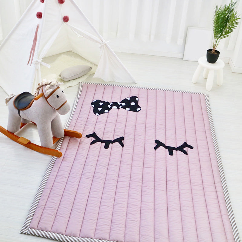 Minimalist Nursery Padded Rug Pastel Color Cartoon Carpet Cotton Easy Care Indoor Rug - Pink - 4'7" x 6'7" - Clearhalo - 'Area Rug' - 'Rug' - 2106489