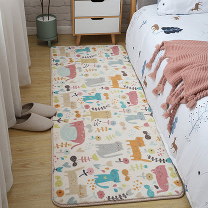 Kids Bedroom Area Rug Multi Colored Animal Sketch Rug Cotton Machine Wash Carpet - Clearhalo - 'Area Rug' - 'Rug' - 2106498