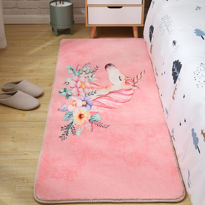 Kids Bedroom Area Rug Multi Colored Animal Sketch Rug Cotton Machine Wash Carpet - Peach - Clearhalo - 'Area Rug' - 'Rug' - 2106499