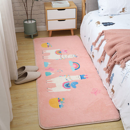 Kids Bedroom Area Rug Multi Colored Animal Sketch Rug Cotton Machine Wash Carpet - White - Clearhalo - 'Area Rug' - 'Rug' - 2106503