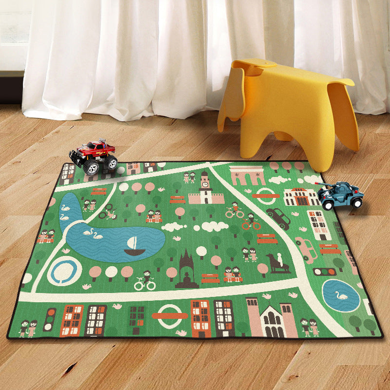 Learn and Play Kids Indoor Rug Multi Color City Traffic Carpet Washable Pet Friendly Anti-Slip Backing Rug for Boys Room - Clearhalo - 'Area Rug' - 'Rug' - 2106504