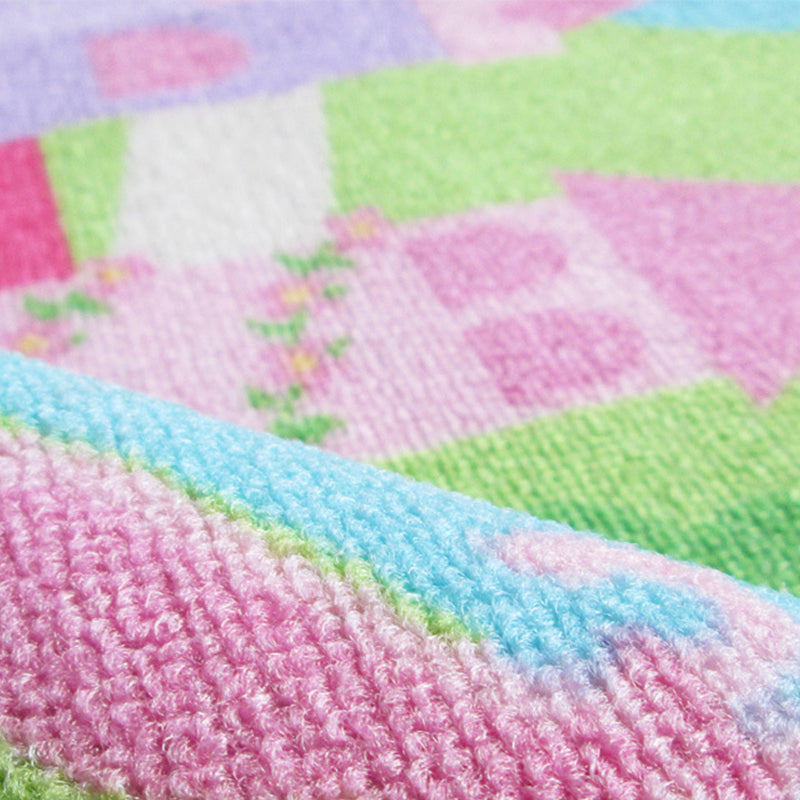 Cute Castle Landscape Print Rug Pink Cartoon Area Carpet Synthetics Stain Resistant Anti-Slip Backing Washable - view 4