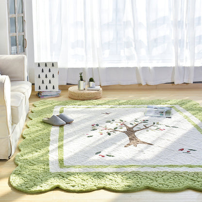 Multicolor Nordic Style Rug Polypropylene Tree Pattern Carpet Anti-Slip Pet Friendly Stain Resistant Rug for Kids Bedroom - Green - 5'3" x 6'11" - Clearhalo - 'Area Rug' - 'Rug' - 2106561