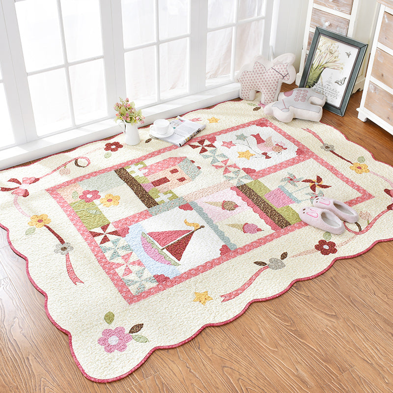 Childly Cartoon Rug Multi Colored Still Life Pattern Rug Machine Wash Carpet with Scalloped Trim - Clearhalo - 'Area Rug' - 'Rug' - 2106568