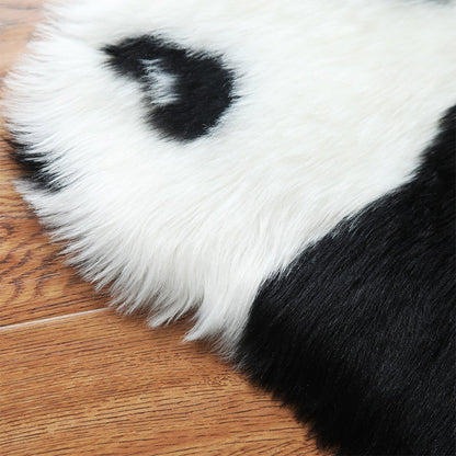 Cutest Panda Print Rug Black and White Kids Rug Polyester Stain Resistant Machine Washable Anti-Slip Backing Carpet for Bedroom