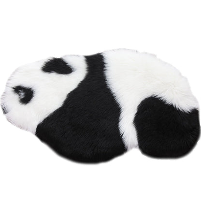 Cutest Panda Print Rug Black and White Kids Rug Polyester Stain Resistant Machine Washable Anti-Slip Backing Carpet for Bedroom