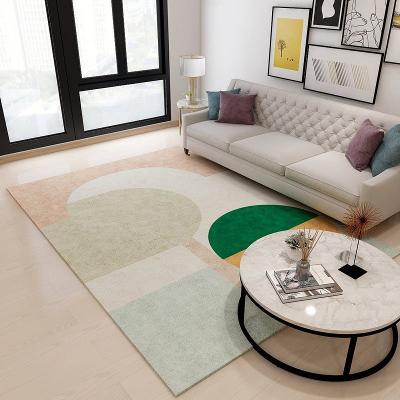 Chic Geometric Colorblock Rug Multi Colored Nordic Rug Polypropylene Anti-Slip Washable Pet Friendly Rug for Room - Pea Green - Clearhalo - 'Area Rug' - 'Rug' - 2106681