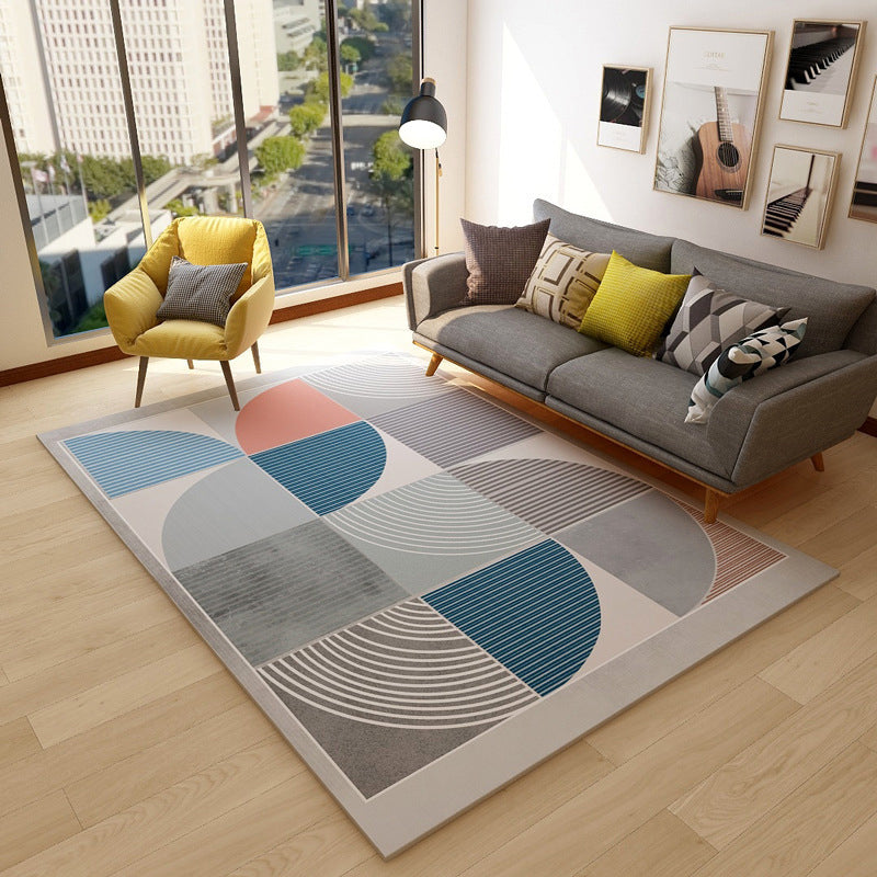 Chic Geometric Colorblock Rug Multi Colored Nordic Rug Polypropylene Anti-Slip Washable Pet Friendly Rug for Room - Grey - Clearhalo - 'Area Rug' - 'Rug' - 2106682