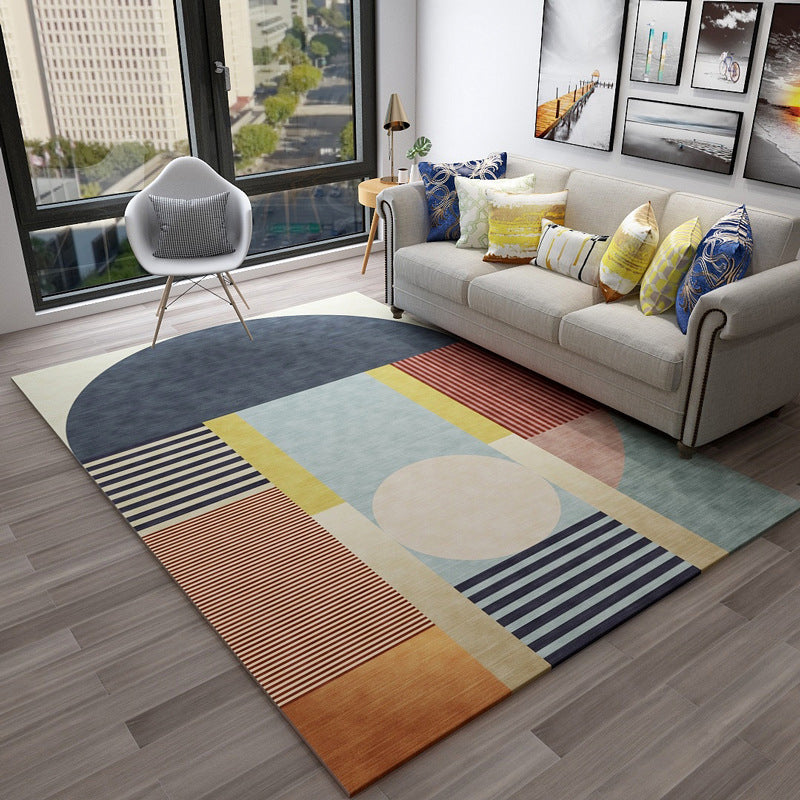 Chic Geometric Colorblock Rug Multi Colored Nordic Rug Polypropylene Anti-Slip Washable Pet Friendly Rug for Room - Blue - Clearhalo - 'Area Rug' - 'Rug' - 2106689