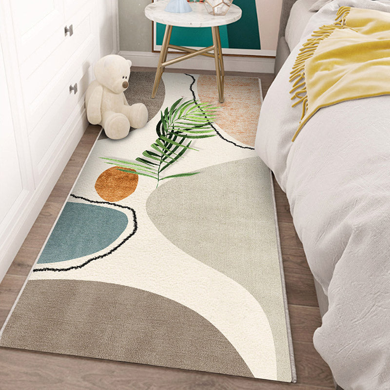 Multi-Color Scandinavian Rug Polyester Geometrical Carpet Non-Slip Stain Resistant Machine Washable Rug for Bedroom - Grey - Clearhalo - 'Area Rug' - 'Rug' - 2106693