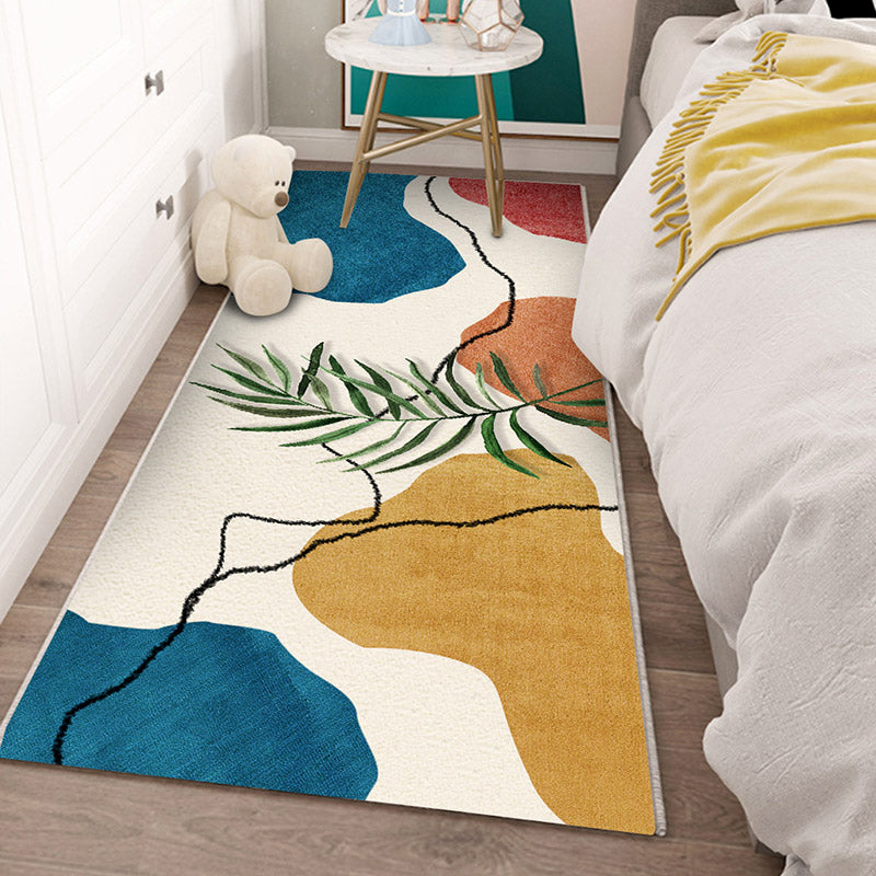 Multi-Color Scandinavian Rug Polyester Geometrical Carpet Non-Slip Stain Resistant Machine Washable Rug for Bedroom - Ginger - Clearhalo - 'Area Rug' - 'Rug' - 2106696