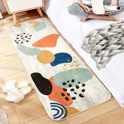 Creative Nordic Style Rug Multi-Colored Color-Block Rug Stain Resistant Washable Non-Slip Carpet for Girls Room