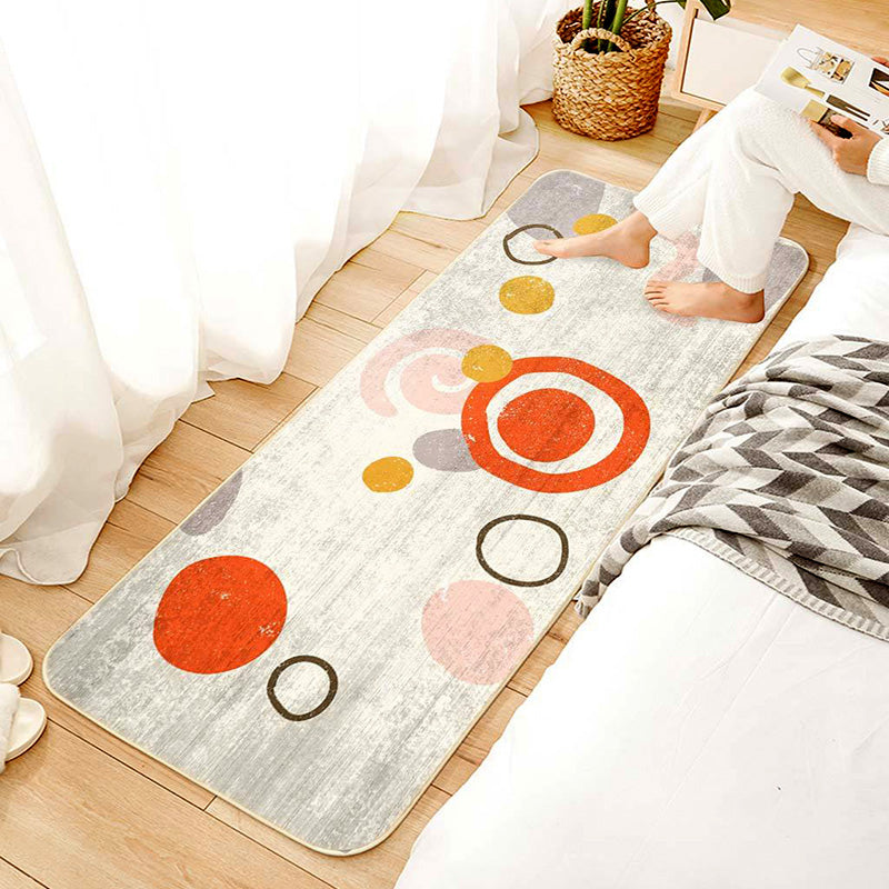 Creative Nordic Style Rug Multi-Colored Color-Block Rug Stain Resistant Washable Non-Slip Carpet for Girls Room