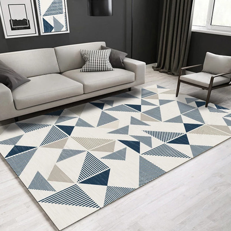 Multi Color Modern Area Rug Synthetics Geometric Colorblock Rug Machine Washable Stain Resistant Anti-Slip Backing Carpet for Room - Blue - Clearhalo - 'Area Rug' - 'Rug' - 2106719