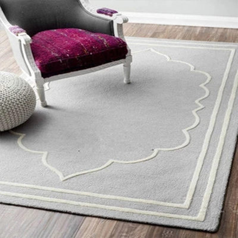 Multi Color Modern Area Rug Synthetics Geometric Colorblock Rug Machine Washable Stain Resistant Anti-Slip Backing Carpet for Room - Light Gray - Clearhalo - 'Area Rug' - 'Rug' - 2106720