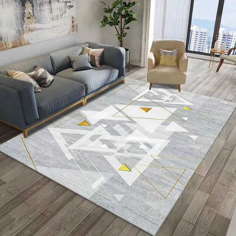 Multi Color Modern Area Rug Synthetics Geometric Colorblock Rug Machine Washable Stain Resistant Anti-Slip Backing Carpet for Room - Grey - Clearhalo - 'Area Rug' - 'Rug' - 2106724