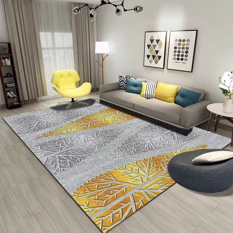 Multi Color Modern Area Rug Synthetics Geometric Colorblock Rug Machine Washable Stain Resistant Anti-Slip Backing Carpet for Room - Gold - Clearhalo - 'Area Rug' - 'Rug' - 2106726