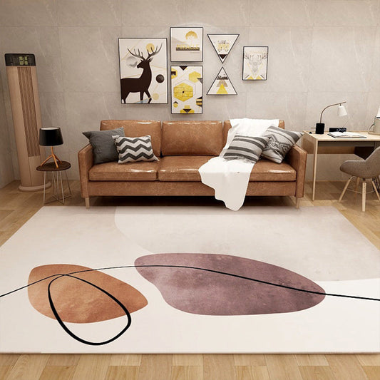 Abstract Rug Polyester Minimalist Rug Washable Rug for Great Room - Khaki - Clearhalo - 'Area Rug' - 'Rug' - 2106742