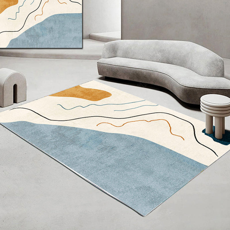 Simplicity Abstract Colorblock Rug Multi-Color Polyester Rug Anti-Slip Backing Machine Wash Stain Resistant Carpet for Girls Room Blue Clearhalo 'Area Rug' 'Rug' 2106800