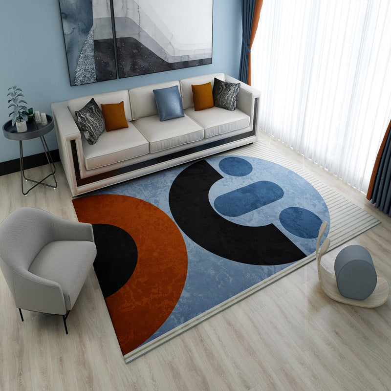 Aesthetics Mid-Century Rug Multi Color Geometric Rug Stain Resistant Anti-Slip Machine Washable Rug for Living Room - Dark Blue - Clearhalo - 'Area Rug' - 'Rug' - 2106818