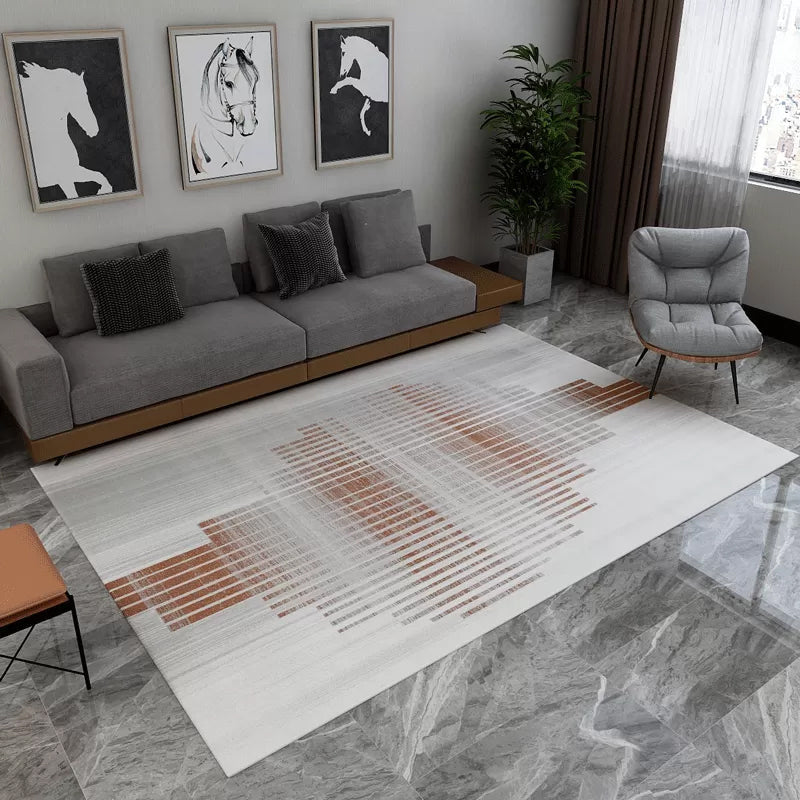 Contemporary Abstract Pattern Rug Multi Color Polypropylene Rug Anti-Slip Pet Friendly Stain Resistant Carpet for Great Room