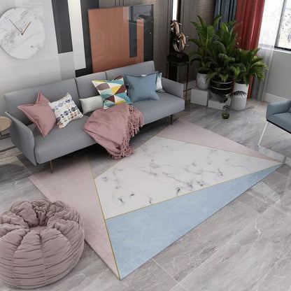 Contemporary Abstract Pattern Rug Multi Color Polypropylene Rug Anti-Slip Pet Friendly Stain Resistant Carpet for Great Room