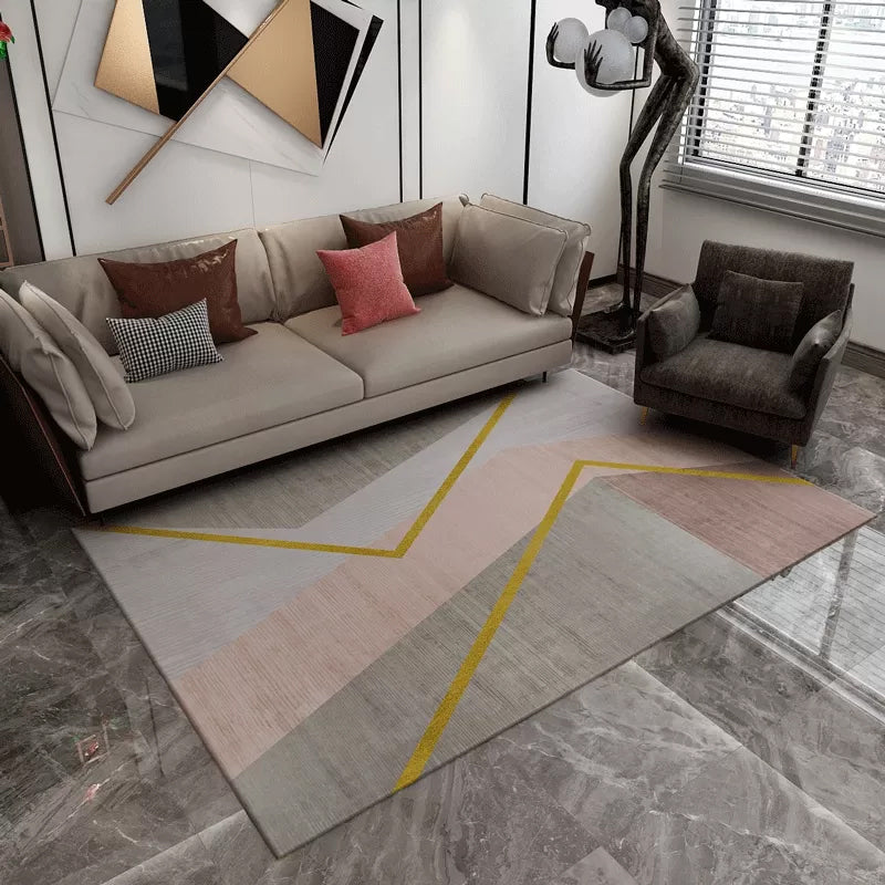 Contemporary Abstract Pattern Rug Multi Color Polypropylene Rug Anti-Slip Pet Friendly Stain Resistant Carpet for Great Room