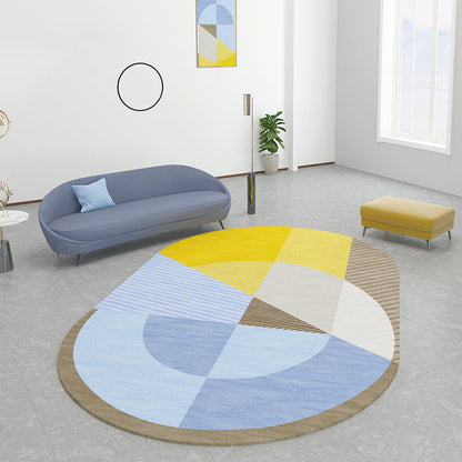 Multicolor Nordic Rug Polypropylene Colorblock with Line Background Rug Pet Friendly Non-Slip Machine Washable Carpet for Home - Clearhalo - 'Area Rug' - 'Rug' - 2106889