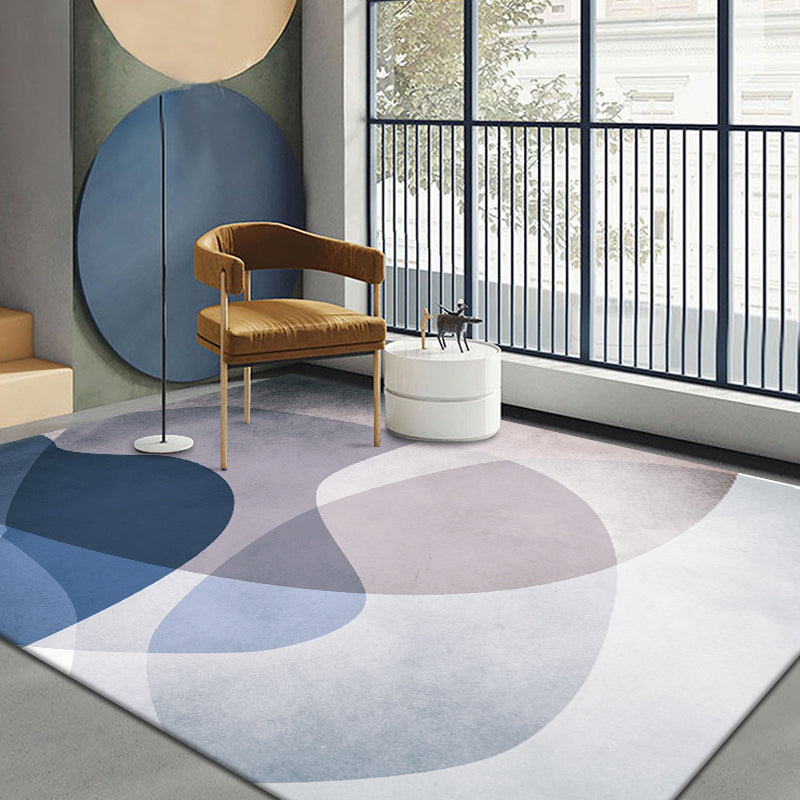 Multi-Color Living Room Rug Nordic Geometric Colorblock Rug Polyester Stain Resistant Non-Slip Machine Washable Area Carpet - Gray Blue - Clearhalo - 'Area Rug' - 'Rug' - 2106935