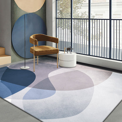 Multi-Color Living Room Rug Nordic Geometric Colorblock Rug Polyester Stain Resistant Non-Slip Machine Washable Area Carpet - Gray Blue - Clearhalo - 'Area Rug' - 'Rug' - 2106935