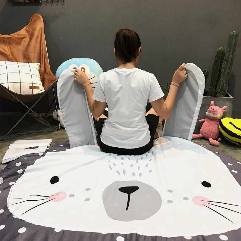 Huge Animal Head Rug Multi-Color Cartoon Rug Cotton Machine Wash Non-Slip Rug for Nursery - view 3