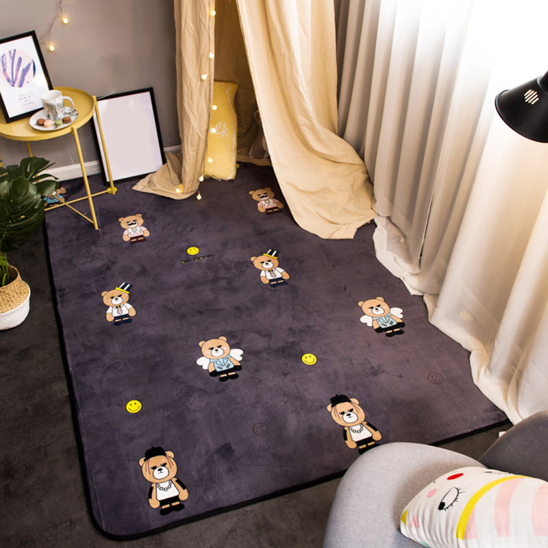 Cute Animal Digital Printing Rug Multi Colored Cartoon Rug Synthetics Anti-Slip Backing Machine Washable Stain - view 7