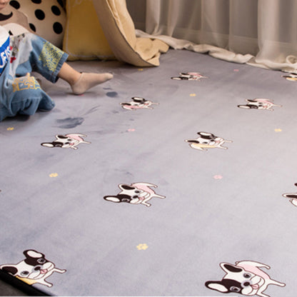 Cute Animal Digital Printing Rug Multi Colored Cartoon Rug Synthetics Anti-Slip Backing Machine Washable Stain Resistant Carpet for Playroom