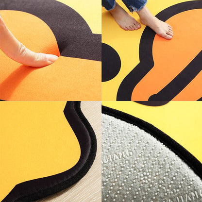 Yellow Duck Pattern Rug Cotton Cartoon Area Rug Anti-Slip Backing Carpet for Kids Room