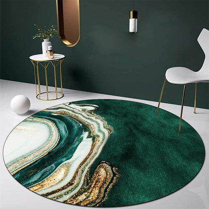 Glam Mid-Century Area Rug Multi Color Marble Look Carpet Pet Friendly Stain Resistant Non-Slip Backing Rug for Living Room