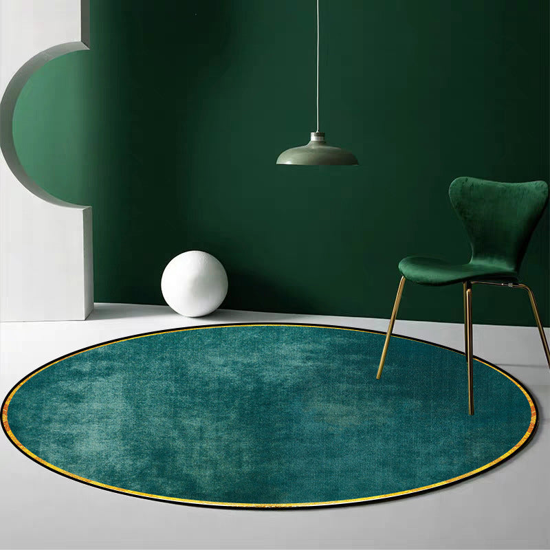 Retro Emerald Green Plain Rug Polypropylene Luxe Carpet Stain Resistant Washable Anti-Slip Rug for Home Decor Clearhalo 'Area Rug' 'Rug' 2121724